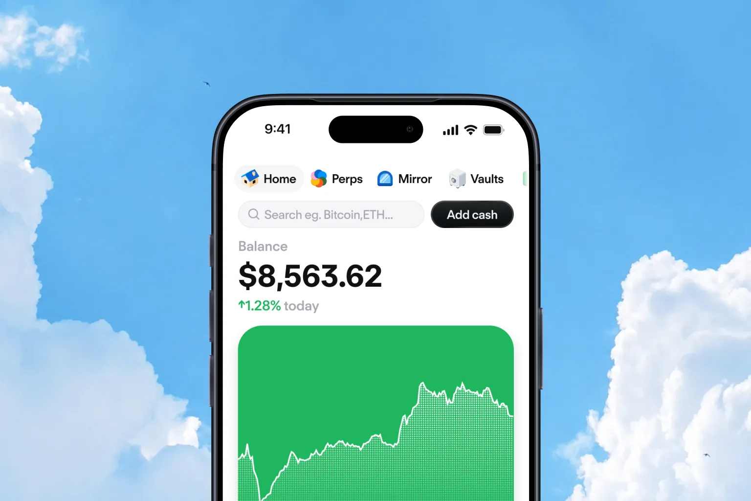 Conceptual photo of an iPhone showing a multi-asset trading app on a desk
